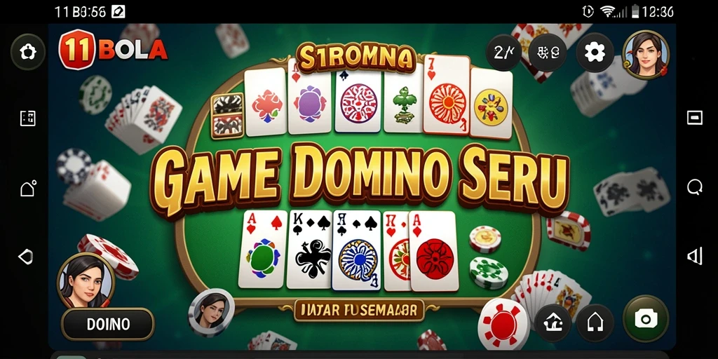 Tampilan antarmuka permainan domino yang menawan di 11BOLA.