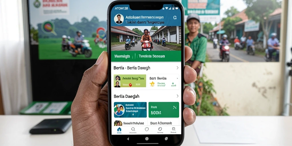 Tampilan antarmuka aplikasi ATOM138 yang informatif dan menarik.