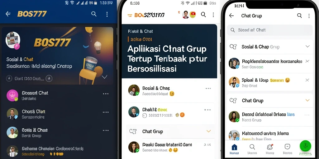 Antarmuka pengguna BOS777 yang menarik dan fungsional untuk chat grup.