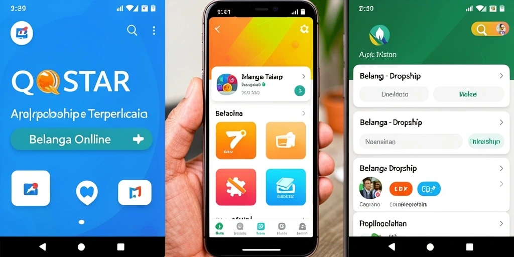 Tampilan antarmuka aplikasi QQSTAR untuk dropship yang intuitif dan modern.