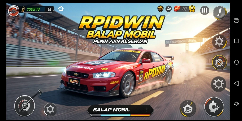 Tampilan antarmuka RPIDWIN saat balapan yang mendebarkan.