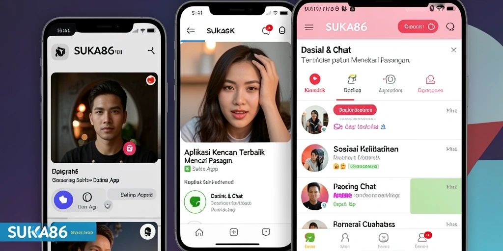 Tampilan antarmuka sederhana dan intuitif dari aplikasi Dating App SUKA86.